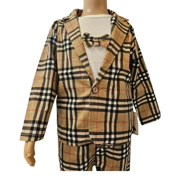 4T Little Boys 3piece Suit Set. Long Sleeve Undershirt, Sports Jacket, Pants - Picture 5 of 9